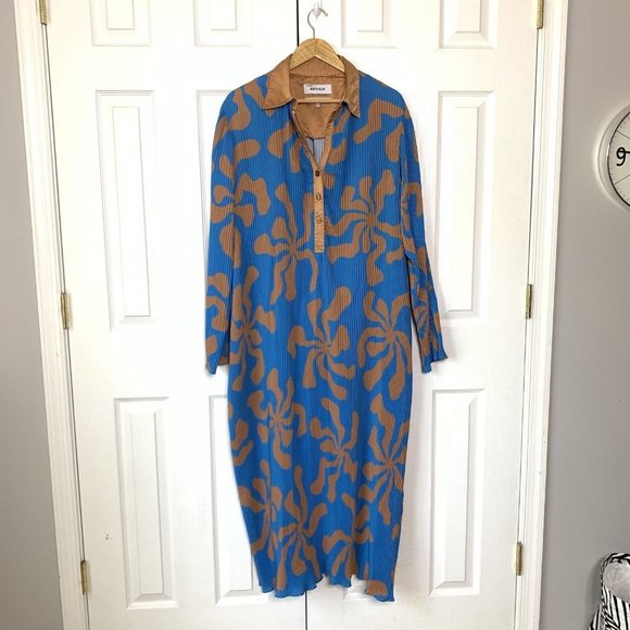 Arthur Apparel Women Crinkle Splat Midi Dress - Picture 5 of 9